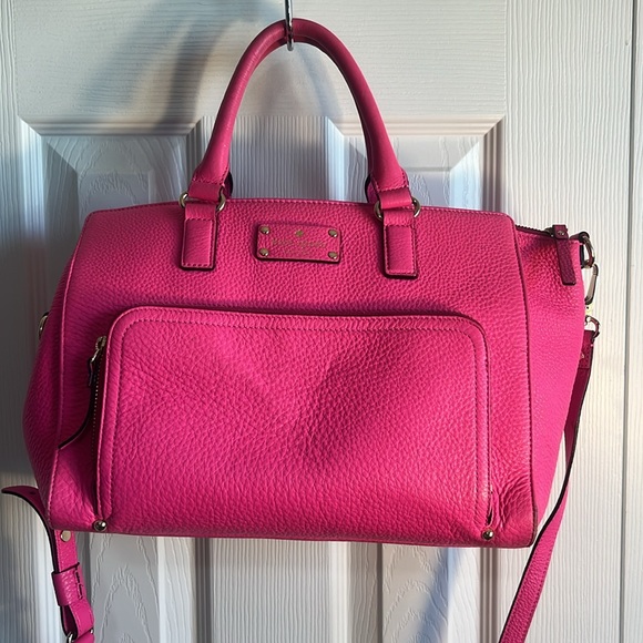 Kate Spade ♠️ Bright Pink Handbag and Crossbody - Picture 5 of 14